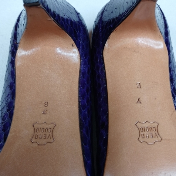 Bruno Magli Women Shoe Pumps 2.5" Heel Purple Snak - Picture 11 of 11
